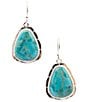 Barse Silver And Genuine Turquoise Desert Plume Drop Earrings - Image 1