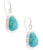 Barse Silver And Genuine Turquoise Desert Plume Drop Earrings - Image 2