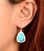 Barse Silver And Genuine Turquoise Desert Plume Drop Earrings - Image 3