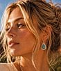 Barse Silver And Genuine Turquoise Desert Plume Drop Earrings - Image 4