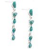 Barse Silver And Genuine Turquoise Durango Linear Earrings - Image 2