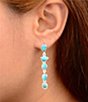 Barse Silver And Genuine Turquoise Durango Linear Earrings - Image 3