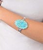 Barse Silver And Genuine Turquoise Oasis Royale Statement Cuff Bracelet - Image 3