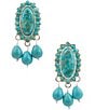 Barse Silver And Genuine Turquoise Oasis Royale Statement Drop Earrings - Image 1