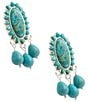 Barse Silver And Genuine Turquoise Oasis Royale Statement Drop Earrings - Image 2