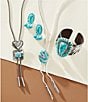 Barse Silver And Genuine Turquoise Oasis Royale Statement Drop Earrings - Image 5