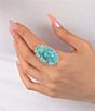 Barse Silver And Genuine Turquoise Oasis Royale Statement Ring - Image 3