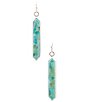 Barse Sacred Sky Silver and Genuine Turquoise Linear Earrings - Image 1