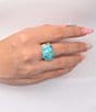 Barse Silver And Genuine Turquoise Scroll Statment Ring - Image 3
