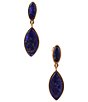 Barse Starlit Double Golden and Lapis Drop Earrings - Image 1