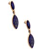 Barse Starlit Double Golden and Lapis Drop Earrings - Image 2