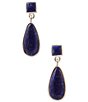Barse Starlit Silver and Lapis Drop Earrings - Image 1