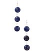Barse Starlit Silver and Lapis Linear Earrings - Image 1