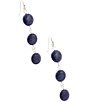 Barse Starlit Silver and Lapis Linear Earrings - Image 2