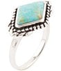 Color:Turquoise - Image 1 - Sterling Silver & Genuine Turquoise Stone Ring