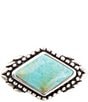 Color:Turquoise - Image 2 - Sterling Silver & Genuine Turquoise Stone Ring