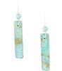 Color:Silver - Image 1 - Sterling Silver Amazonite and Mint Jade Genuine Stone Drop Earrings
