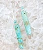 Color:Silver - Image 2 - Sterling Silver Amazonite and Mint Jade Genuine Stone Drop Earrings
