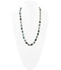 Color:Magnesite/Silver - Image 1 - Sterling Silver and African Turquoise Genuine Stone Long Strand Necklace