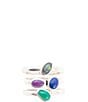 Barse Peacock Colorful Multi-Stone and Sterling Silver Ring Set - Image 2