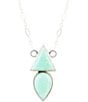 Color:Chrysoprase - Image 2 - Sterling Silver and Chrysoprase Genuine Stone 32'' Long Pendant Necklace