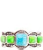 Color:Turquoise/Silver - Image 2 - Sterling Silver and Genuine Blue and Lime Turquoise Band Ring