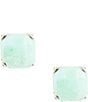 Color:Chrysoprase - Image 1 - Sterling Silver and Genuine Chrysoprase Stud Earrings