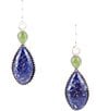 Color:Multi - Image 1 - Sterling Silver and Genuine Stone Drop Earrings