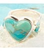Barse Heart Sterling Silver Blue Turquoise Statement Ring - Image 4