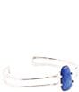 Color:Silver - Image 1 - Sterling Silver and Genuine Stone Lapis Cuff Bracelet