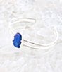 Color:Silver - Image 3 - Sterling Silver and Genuine Stone Lapis Cuff Bracelet