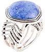 Barse Blue Lapis and Sterling Silver Ring, Color:Silver/Blue Lapis - Image 1