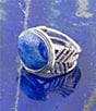 Barse Blue Lapis and Sterling Silver Ring, Color:Silver/Blue Lapis - Image 3