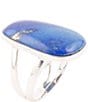 Color:Silver - Image 1 - Sterling Silver and Genuine Stone Lapis Statement Ring