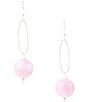 Color:Pink - Image 1 - Sterling Silver and Genuine Stone Lilac Jade Drop Earrings