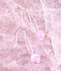 Color:Pink - Image 2 - Sterling Silver and Genuine Stone Lilac Jade Drop Earrings