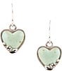 Color:Turquoise - Image 1 - Sterling Silver and Genuine Stone Turquoise Heart Drop Earrings
