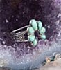 Color:Silver - Image 3 - Sterling Silver and Genuine Stone Turquoise Squash Blossom Statement Ring