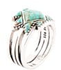 Color:Silver - Image 1 - Sterling Silver and Genuine Turquoise Band Ring
