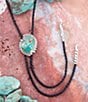 Barse Blue Turquoise Matrix Sterling Silver Bolo Tie Necklace - Image 3