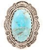 Barse Bronco Blue Turquoise Sterling Silver Concho Ring, Color:Turquoise/Silver - Image 2