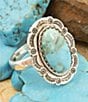 Barse Bronco Blue Turquoise Sterling Silver Concho Ring, Color:Turquoise/Silver - Image 4