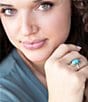 Barse Bronco Blue Turquoise Sterling Silver Concho Ring, Color:Turquoise/Silver - Image 6
