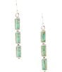 Color:Turquoise/Silver - Image 1 - Sterling Silver and Genuine Turquoise Long Linear Earrings