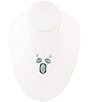Color:Silver - Image 1 - Sterling Silver and Genuine Turquoise Short Pendant Necklace