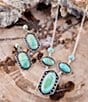Color:Silver - Image 3 - Sterling Silver and Genuine Turquoise Short Pendant Necklace