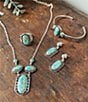 Color:Silver - Image 4 - Sterling Silver and Genuine Turquoise Short Pendant Necklace