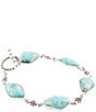 Barse Linked Blue Turquoise and Sterling Silver Bracelet, Color:Turquoise/Silver - Image 2