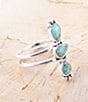 Barse Linear Triple Stone Blue Turquoise and Sterling Silver Ring, Color:Silver/Turquoise - Image 3