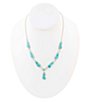 Barse Biwa Blue Turquoise and Sterling Silver Link Y Necklace, Color:Turquoise/Silver - Image 2